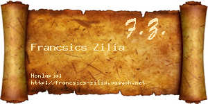 Francsics Zilia névjegykártya