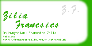 zilia francsics business card